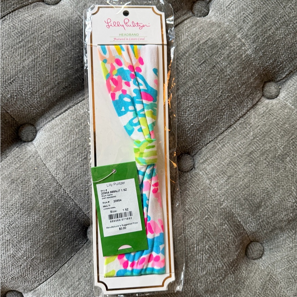 GWP Lilly Pulitzer Headband in Lovers Coral Print